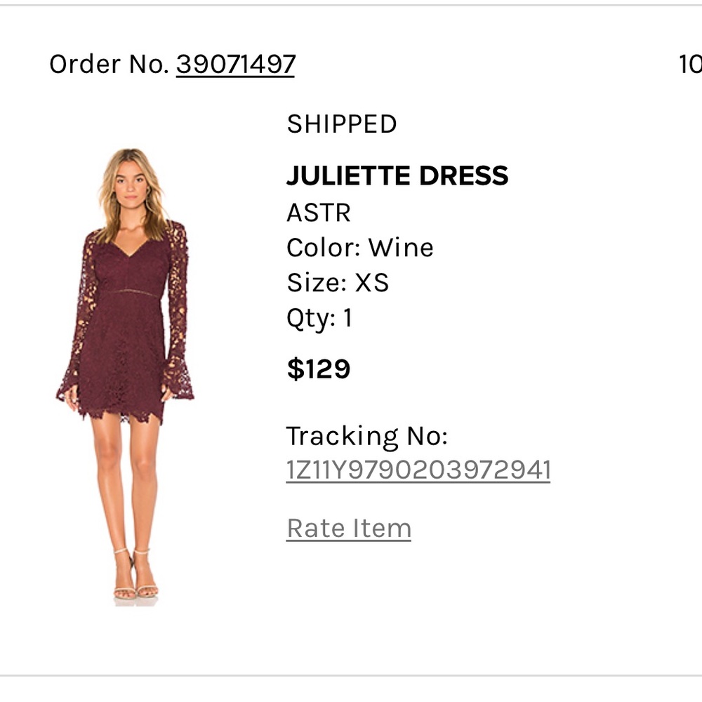 ASTR Maroon Juliette Dress
